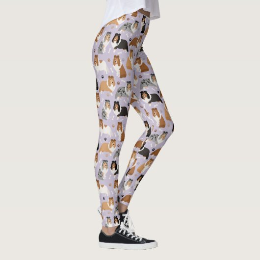 Sheltie Dog Bones and Paws Leggings (Rechts)