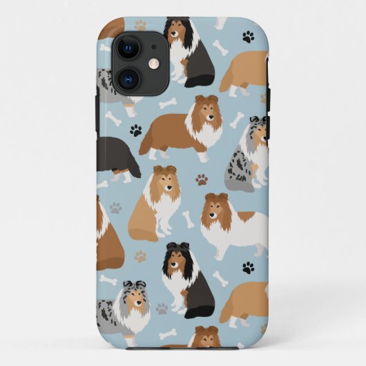 Sheltie Dog Botten en Paws Case-Mate iPhone Case (Achterkant)