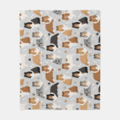 Sheltie Dog Botten en Paws Fleece Blanket Deken (Voorkant)