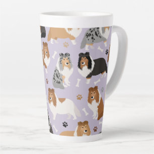 Sheltie Dog Botten en Paws Latte Mok