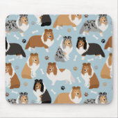 Sheltie Dog Botten en Paws Muismat (Voorkant)