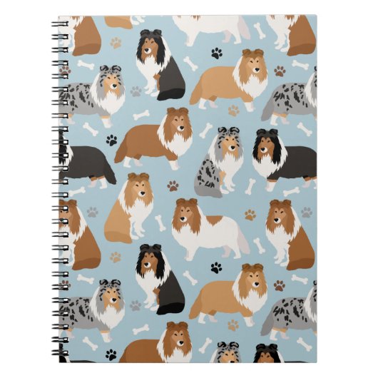Sheltie Dog Botten en Paws Notitieboek (Voorkant)