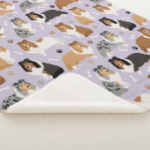 Sheltie Dog Botten en Paws Sherpa Blanket Sherpa Deken (3/4)