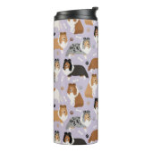 Sheltie Dog Botten en Paws Thermal Tumbler Thermosbeker (Gedraaid links)