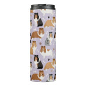 Sheltie Dog Botten en Paws Thermal Tumbler Thermosbeker (Achterkant)