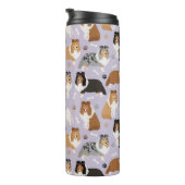 Sheltie Dog Botten en Paws Thermal Tumbler Thermosbeker (Geroteerd rechts)