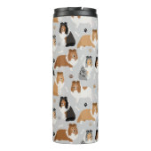Sheltie Dog Botten en Paws Thermal Tumbler Thermosbeker (Achterkant)