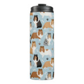Sheltie Dog Botten en Paws Thermosbeker (Voorkant)