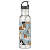Sheltie Dog Botten en Paws Waterfles (Voorkant)