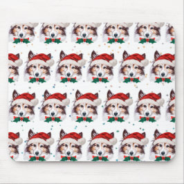 Sheltie Dog Breed Christmas Stars Muismat