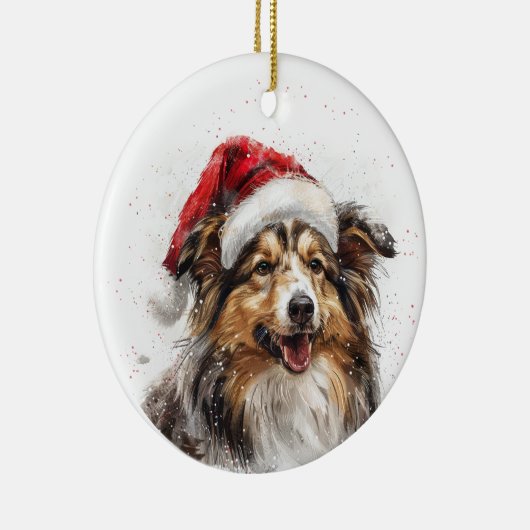 Sheltie Dog Christmas Personalized Keramisch Ornament (Rechts)