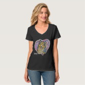 Sheltie Dog Colorful Digital Art T-shirt (Voorkant volledig)