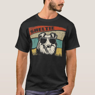 Sheltie Dog Cool Lover Simple Retro Style T-shirt