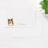 Sheltie Dog Gift Label minimalistisch, bewerkbaar, Visitekaartje (Bureau)