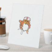 Sheltie Dog in Nurse Pet – animalsinhats Classic T Reclamebord Met Voetstuk (Insitu)