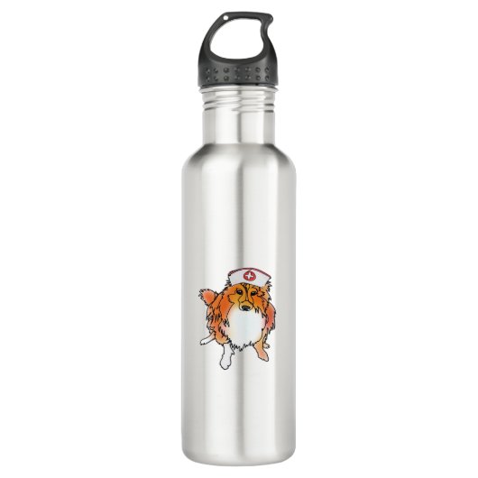 Sheltie Dog in Nurse Pet – animalsinhats Classic T Waterfles (Voorkant)