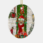 Sheltie Dog Kerstmis Keramisch Ornament (Rechts)