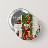 Sheltie Dog Kerstmis Ronde Button 5,7 Cm (Voorkant /achterkant)