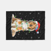 Sheltie Dog Lover Xmas Lighting Santa Sheltie Chri Fleece Deken (Voorkant (Horizontaal))