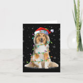 Sheltie Dog Lover Xmas Lighting Santa Sheltie Chri Kaart (Voorkant)