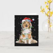 Sheltie Dog Lover Xmas Lighting Santa Sheltie Chri Kaart (Gele Bloem)