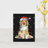 Sheltie Dog Lover Xmas Lighting Santa Sheltie Chri Kaart (Gele Bloem)
