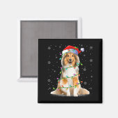 Sheltie Dog Lover Xmas Lighting Santa Sheltie Chri Magneet (Voorkant / Achterkant)