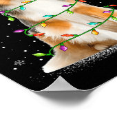 Sheltie Dog Lover Xmas Lighting Santa Sheltie Chri Poster (Hoek)