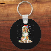 Sheltie Dog Lover Xmas Lighting Santa Sheltie Chri Sleutelhanger (Voorkant)