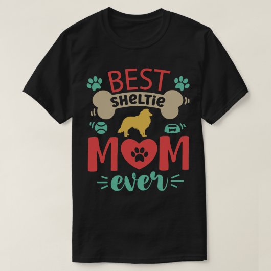 Sheltie Dog mama T-shirt (Design voorkant)