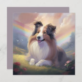 Sheltie Dog Memorial Rainbow Bridge - Gepersonalis Feestdagenkaart (Voorkant / Achterkant)