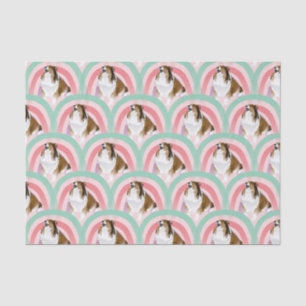 Sheltie Dog Rainbow Roze Verjaardag Tissuepapier