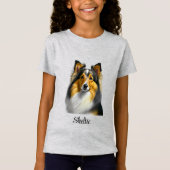 Sheltie Dog Sjabloon T-shirt (Voorkant)