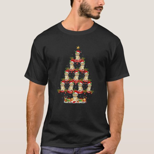 Sheltie Dog Xmas Tree Lighting Sheltie Kerstmis T T-shirt (Voorkant)