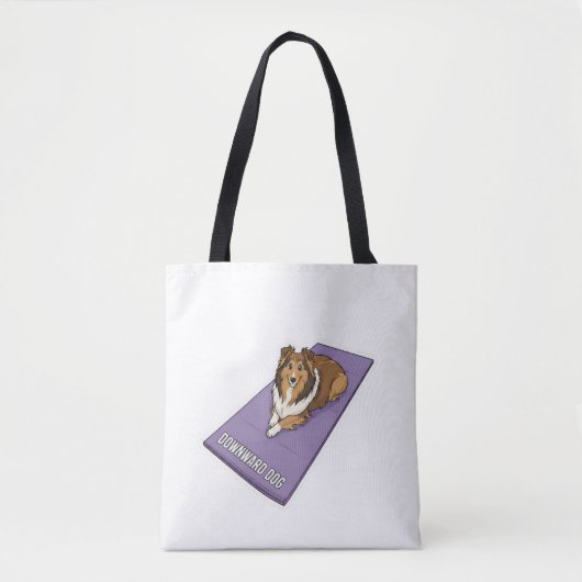 Sheltie doing yoga tote bag (Voorkant)
