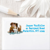 Sheltie en Boy Dog Knuffel Etiket (Insitu)