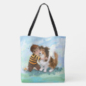 Sheltie en Boy Dog Knuffel Tote Bag (Achterkant)