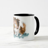 Sheltie en jongenshond knuffelen mok (Voorkant rechts)