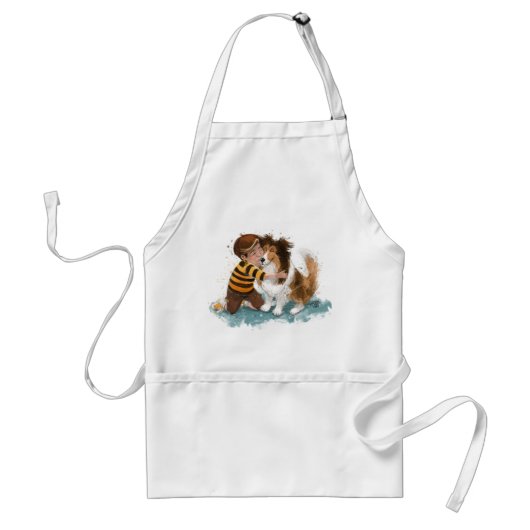 Sheltie en jongenshond knuffelen standaard schort (Voorkant)