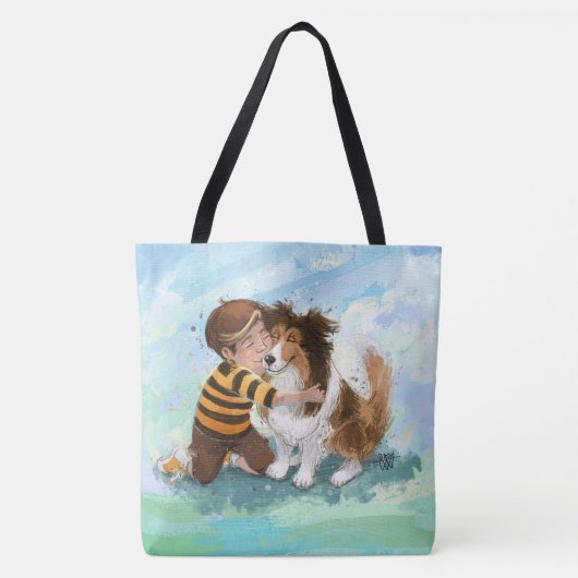 Sheltie en jongenshond knuffelen tote bag (Voorkant)