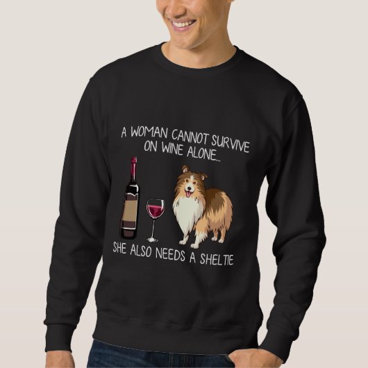 Sheltie en Wijnhond gemonteerd Trui (Voorkant)