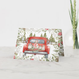 Sheltie Family in Red Truck Kerstmis Kaart