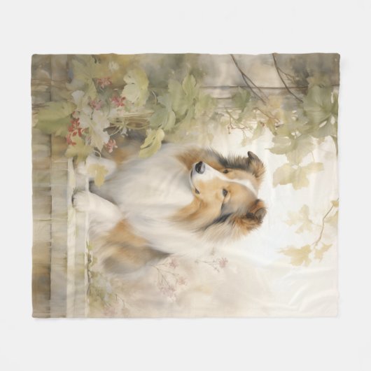 Sheltie Fleece Deken (Voorkant (Horizontaal))