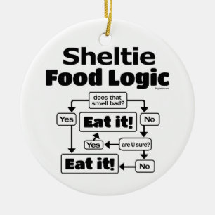Sheltie Food Logic Keramisch Ornament