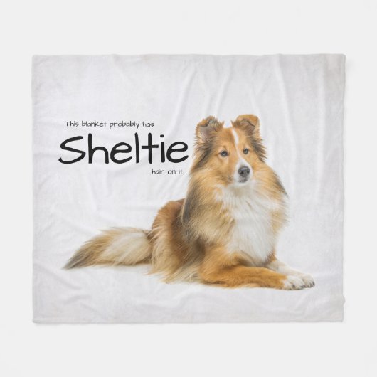 Sheltie Hair Fleece Deken (Voorkant (Horizontaal))