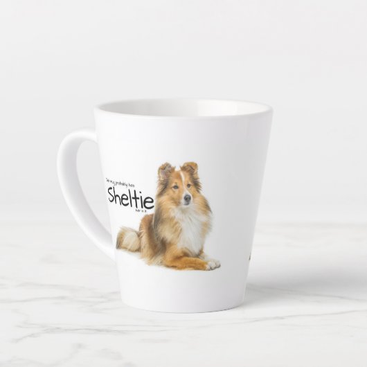 Sheltie Hair Latte Mok (Linkerhoek)