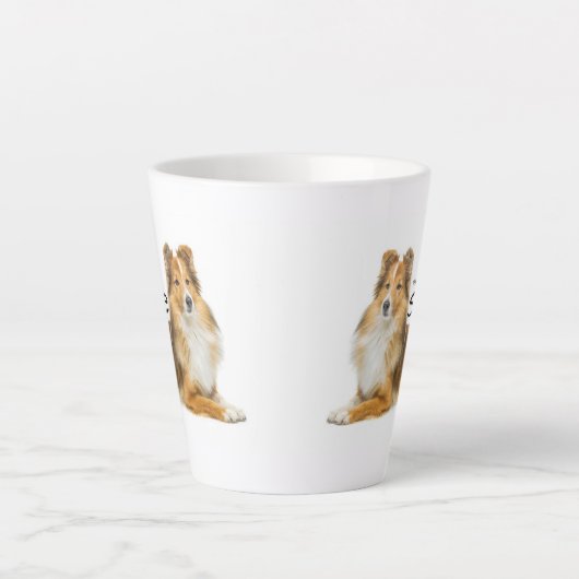 Sheltie Hair Latte Mok (Voorkant)