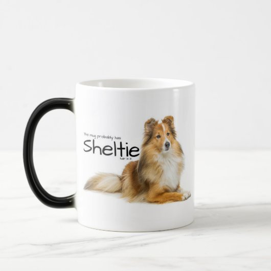Sheltie Hair Magische Mok (Links)