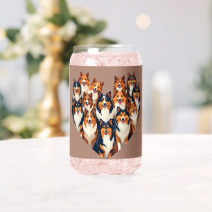 Sheltie Hart Illustratie Cute Shetland Sheepdog Blikvorm Glas