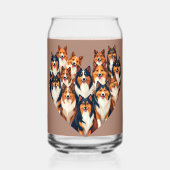 Sheltie Hart Illustratie Schattigee Shetland Sheep Blikvorm Glas (Achterkant)